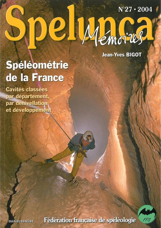 Spelunca mémoires n°27 : Spéléométrie de la France